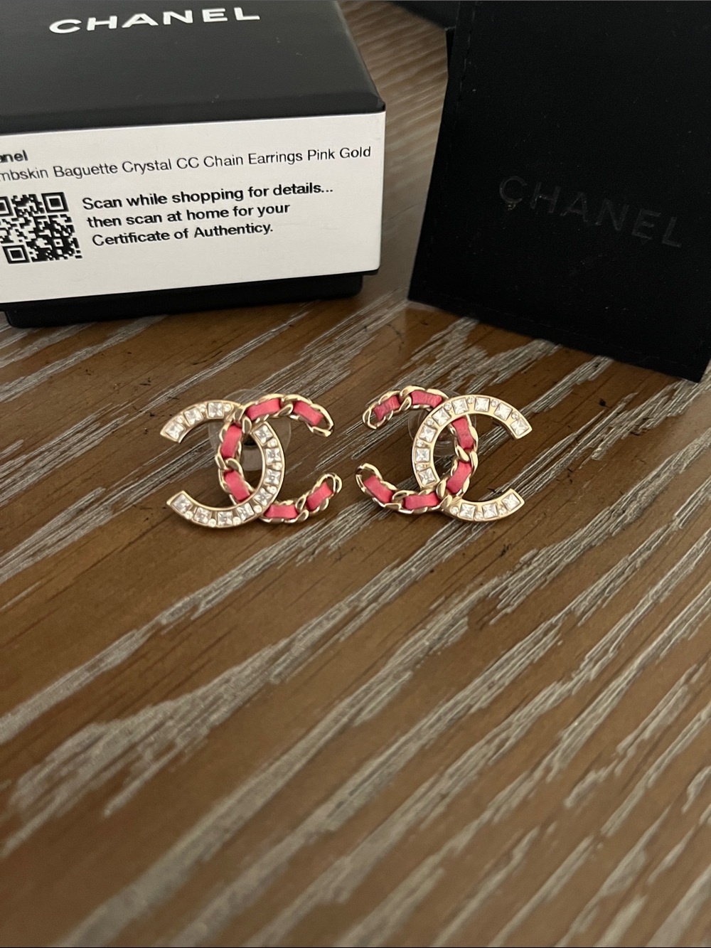 CHANEL Baguette Lambskin CC Earrings